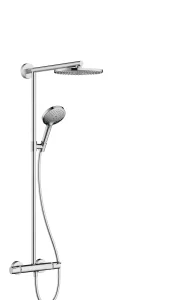 Hansgrohe Raindance Showerpipe 240 1jet Ecosmart With Thermostatic Shower Mixer Chrome