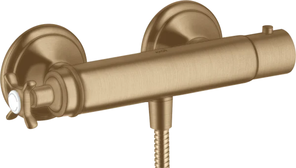 Axor Montreux Thermostatic Shower Mixer For Exposed Installation With Cross Handle Brushed Bronze