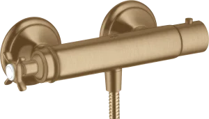 Axor Montreux Thermostatic Shower Mixer For Exposed Installation With Cross Handle Brushed Bronze