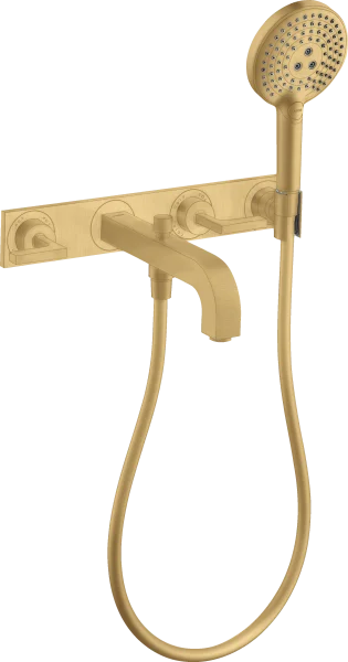 Axor Citterio 3-hole Bath Mixer For Concealed Installation Wall-mounted With Lever Handles And Plate Gold Brushed