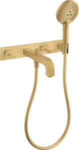 Axor Citterio 3-hole Bath Mixer For Concealed Installation Wall-mounted With Lever Handles And Plate Gold Brushed