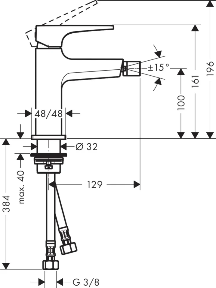 Hansgrohe Metropol Bidet Mixers 398 X 206 X 72mm Bronze - Brushed detail view - Image 2