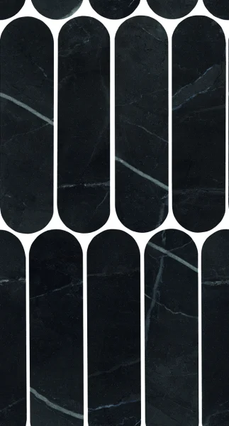 European Tiles Charmo Calacatta Black Oval Mosaic 19.5 X 37cm Polished Wall Tile (sold Per Piece)