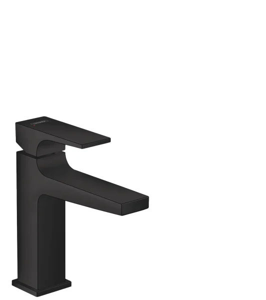 Hansgrohe Metropol Single Lever Basin Mixer 110 With Lever Handle And Push-open Waste Matt Black