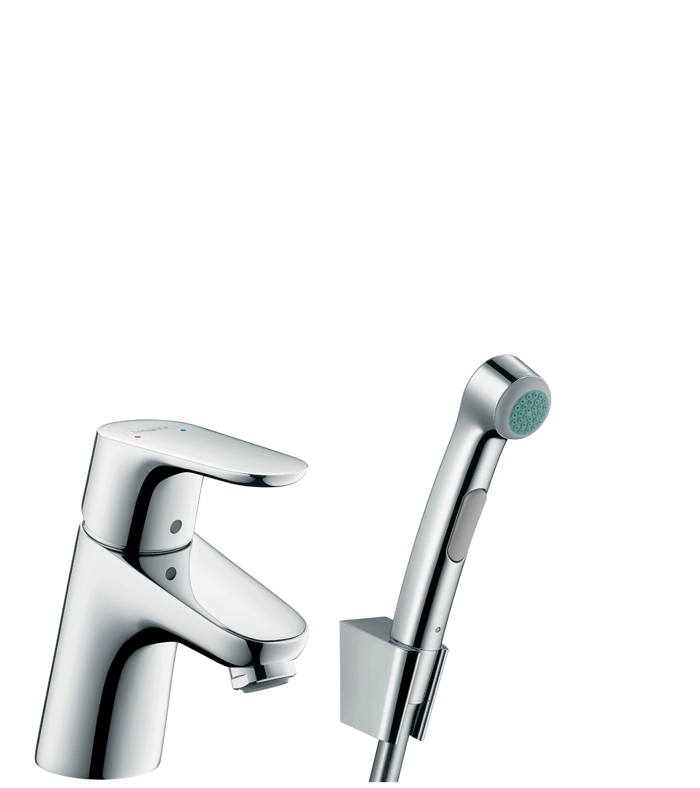 Hansgrohe Focus Single Lever Basin Mixer 70 With Bidet Spray And Shower Hose 160 Cm Chrome