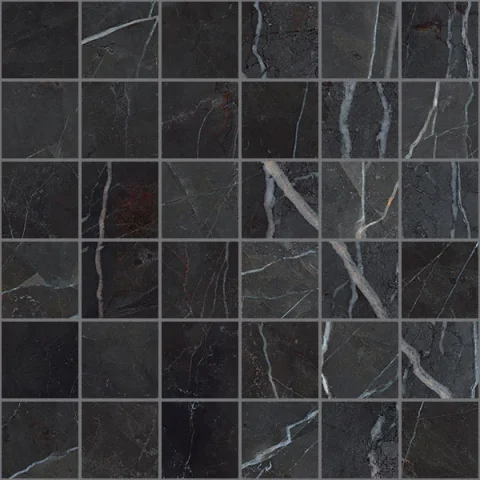 European Tiles Charmo Calacatta Black Mosaic 30 X 30cm Polished Wall Tile detail view - Image 2
