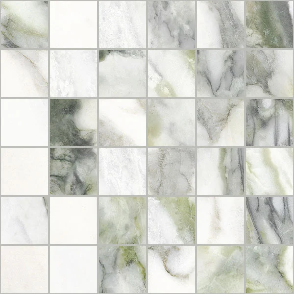 European Tiles Charmo Calacatta Green Mosaic 30 X 30cm Polished Wall Tile