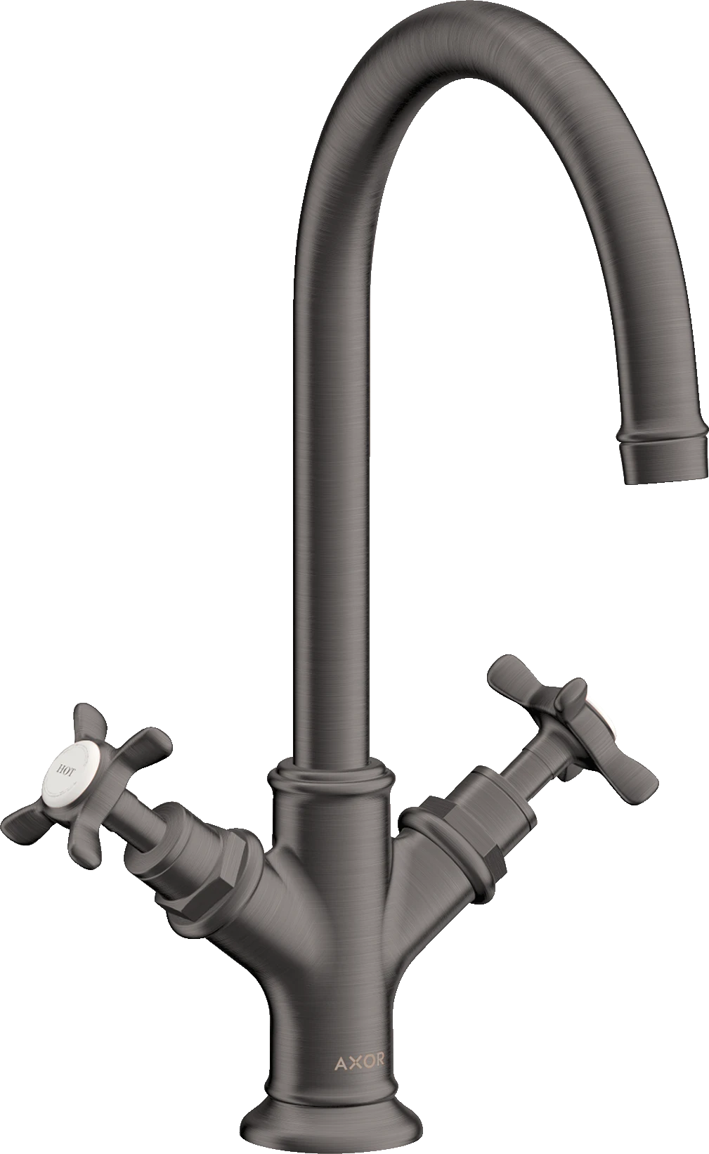 Axor Montreux 2-handle Basin Mixer 210 With Cross Handles And Pop-up Waste Brushed Black Chrome
