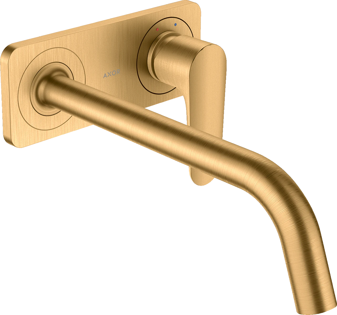 Axor Citterio M Single Lever Basin Mixer For Concealed Installation Wall-mounted With Spout 227 Mm And Plate Brushed Brass