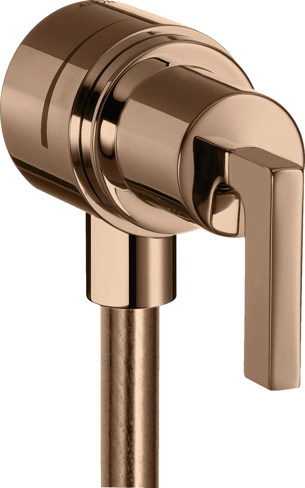 Axor Citterio Wall Outlet Stop With Non-return Valve, Shut-off Valve And Lever Handle Polished Red Gold