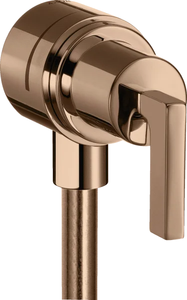 Axor Citterio Wall Outlet Stop With Non-return Valve, Shut-off Valve And Lever Handle Polished Red Gold
