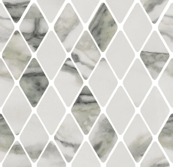 European Tiles Charmo Calacatta Green Diamond Mosaic 31 X 33.5cm Polished Wall Tile (sold Per Piece)