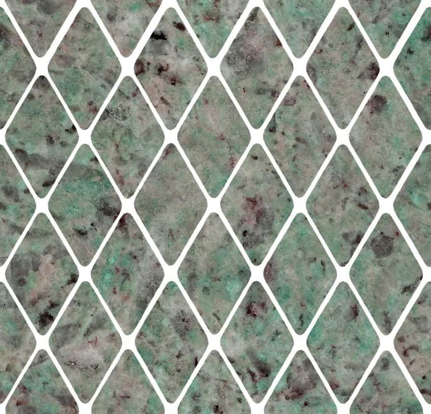 European Tiles Charmo Amazonite Diamond Mosaic 31 X 33.5cm Polished Wall Tile (sold Per Piece) product image - Image 1