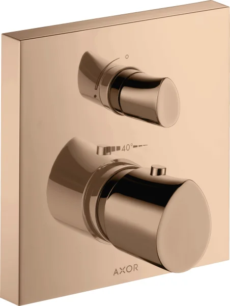 Axor Starck Organic Thermostatic Mixer For Concealed Installation With Shut-off / Diverter Valve Polished Red Gold