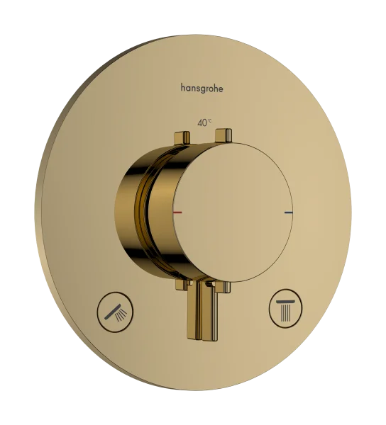 Hansgrohe Ecostat Comfort S Thermostatic Shower Mixer Concealed 262 X 233 X 168mm Gold - Polished