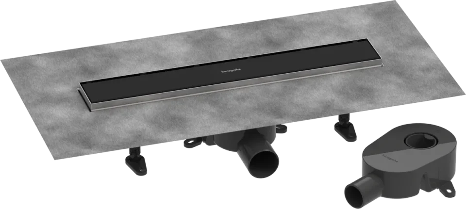 Hansgrohe Raindrain Go Shower Wastes 783 X 163 X 132mm Black - Matt product image - Image 1