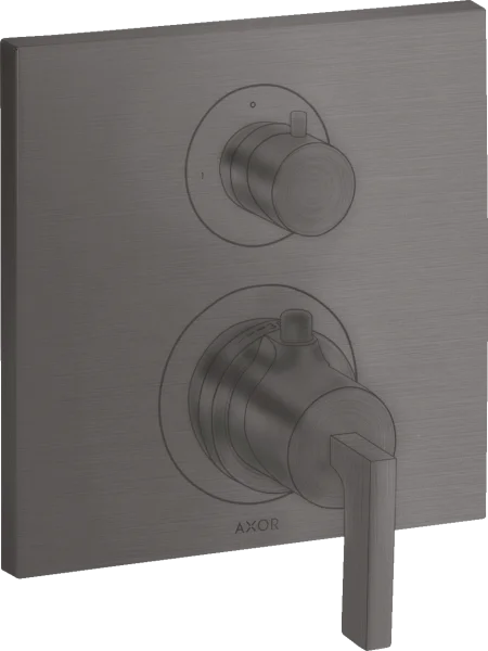 Axor Citterio Thermostatic Mixer For Concealed Installation With Shut-off / Diverter Valve And Lever Handle Brushed Black Chrome