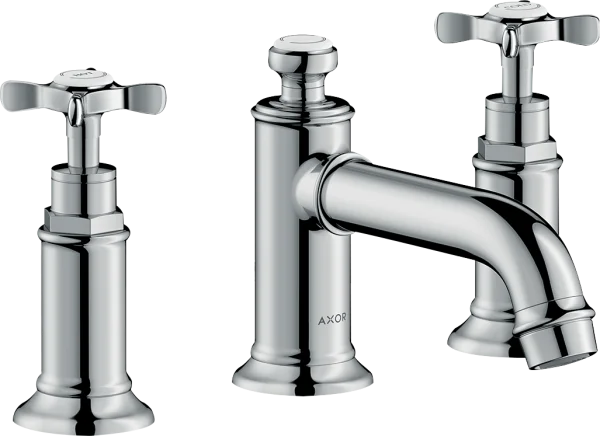 Axor Montreux 3-hole Basin Mixer 30 With Cross Handles And Pop-up Waste Stainless Steel