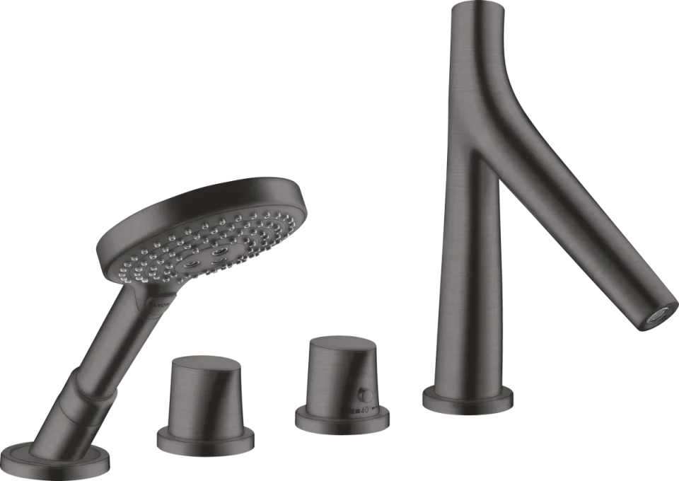 Axor Starck Organic Thermostatic Bath Filler Concealed 504 X 263 X 128mm Gunmetal/chrome - Brushed product image - Image 1