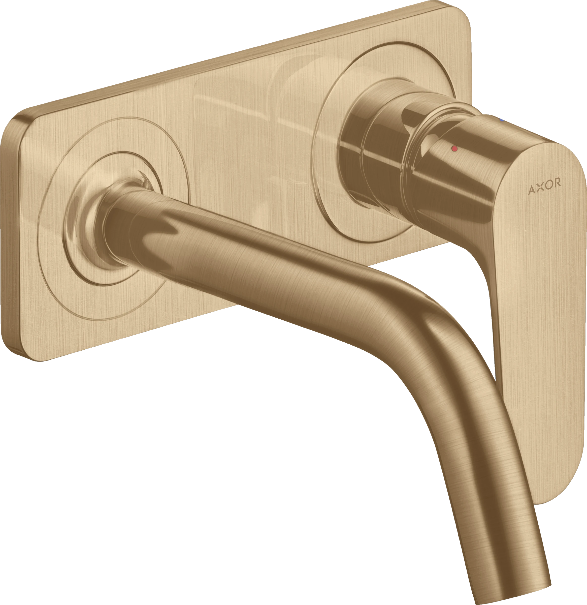 Axor Citterio M Single Lever Basin Mixer For Concealed Installation Wall-mounted With Spout 167 Mm And Plate Brushed Bronze
