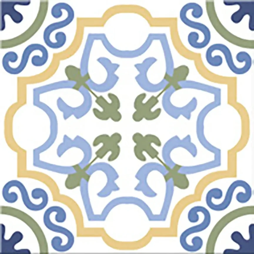 European Tiles Cuba Range Santiago Square Multicolour Patchwork Matt Porcelain 20x20 Floor and Wall Tile  detail view - Image 14