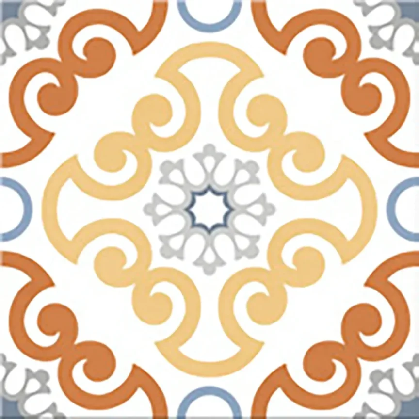 European Tiles Cuba Range Santiago Square Multicolour Patchwork Matt Porcelain 20x20 Floor and Wall Tile  detail view - Image 15