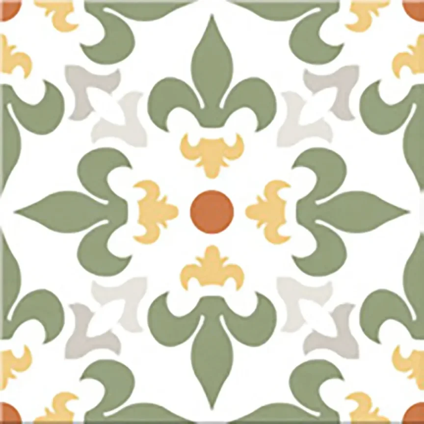 European Tiles Cuba Range Santiago Square Multicolour Patchwork Matt Porcelain 20x20 Floor and Wall Tile  detail view - Image 19