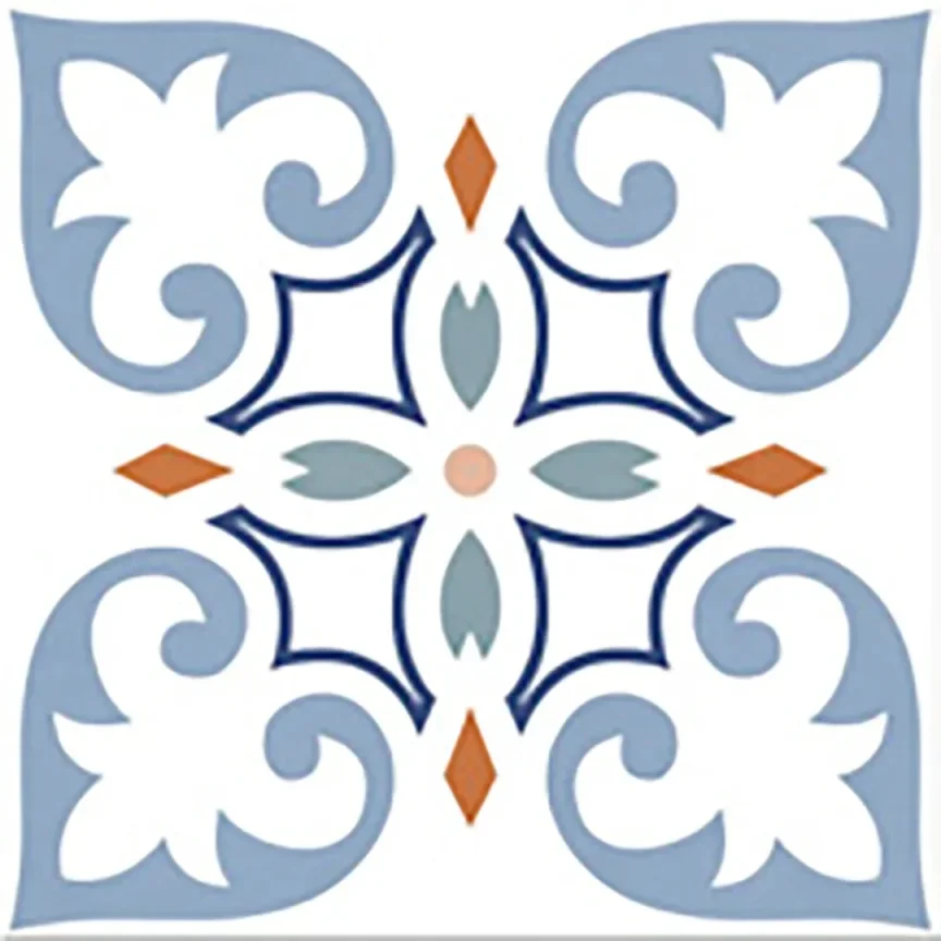 European Tiles Cuba Range Santiago Square Multicolour Patchwork Matt Porcelain 20x20 Floor and Wall Tile  detail view - Image 20
