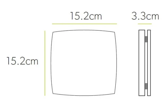 Hib Breeze Th Fan, White 15.2 X D3.4 technical drawing - Image 2