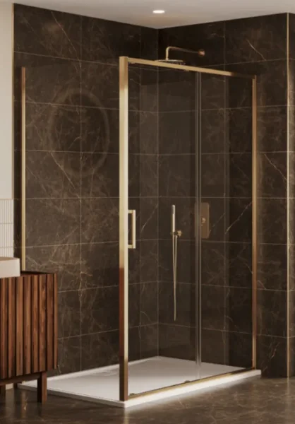 Merlyn Arysto Sleek Slider Door 1600 Brushed Brass