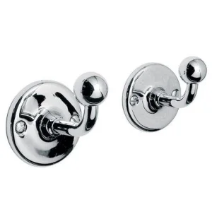 Lefroy Brooks Classic Edwardian Pair Of Robe Hooks - Chrome