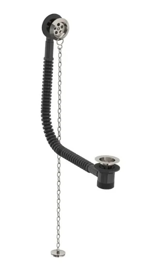 Lefroy Brooks Classic Stowaway Bath Waste & Overflow, Plug & Chain - Nickel