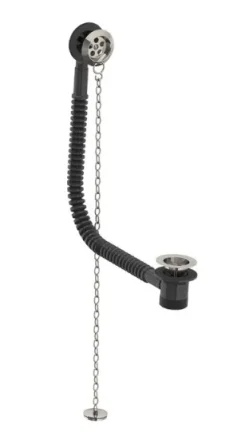 Lefroy Brooks Classic Stowaway Bath Waste & Overflow, Plug & Chain - Nickel product image - Image 1