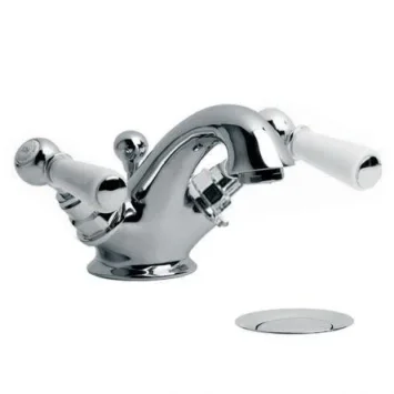 Lefroy Brooks Classic White Lever Mono Basin Mixer With Puw - Chrome product image - Image 1