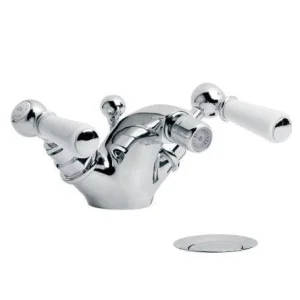 Lefroy Brooks Classic White Lever Mono Bidet Mixer With Puw - Antique Gold