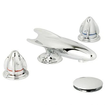 Lefroy Brooks Belle Aire Handle D/m 3h Rocket Basin Set - Chrome