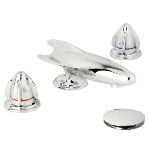 Lefroy Brooks Belle Aire Handle D/m 3h Rocket Basin Set - Chrome