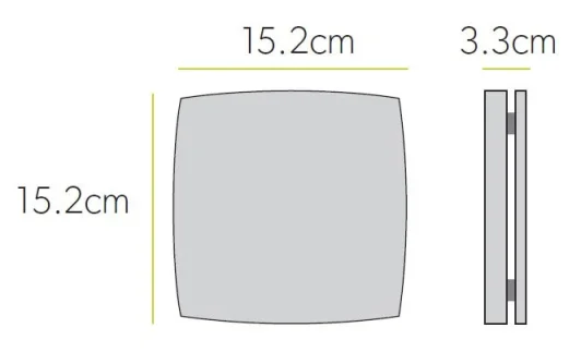 Hib Breeze T Fan, Matt Silver 15.2 X D3.5 technical drawing - Image 2