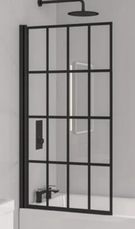 Eastbrook 6mm Framed Hinge Bath Screen 800 X 1400 Matt Black