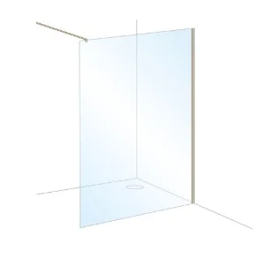 London Showers 10mm Glass 800mm incl. Wall Arm & Surface Channel - Brushed Brass