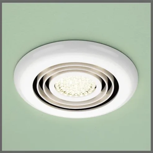 Hib Cyclone Wet Room Inline Fan, White - Warm White Led 14.5 X D1.5cm product image - Image 1