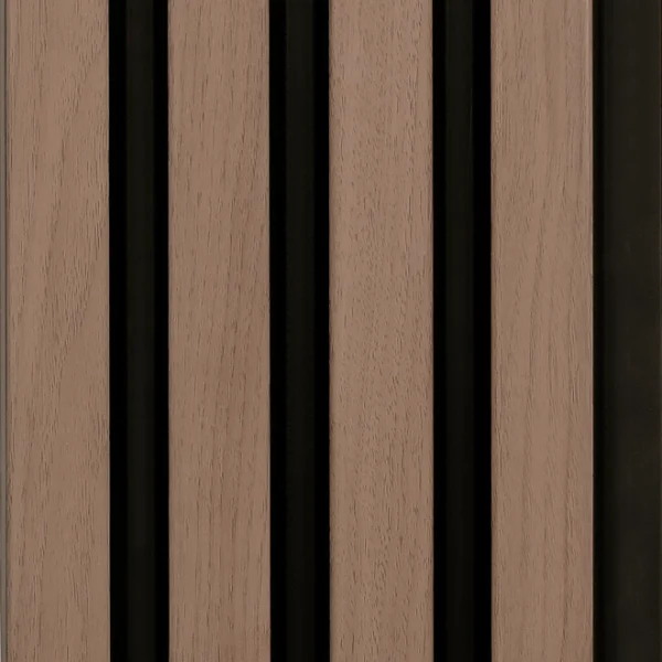 Abacus Slatwall Walnut And Black Wall Panel Pack 2400 X 170 X 19mm (Per Piece) (3 Pack) (1.2msq)