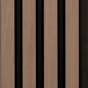 Abacus Slatwall Walnut And Black Wall Panel Pack 2400 X 170 X 19mm (Per Piece) (3 Pack) (1.2msq)