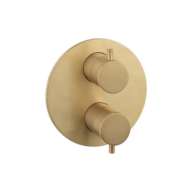 Crosswater Crossbox MPRO Industrial 1 Outlet Trim & Levers Brushed Brass Unlaquered product image - Image 1