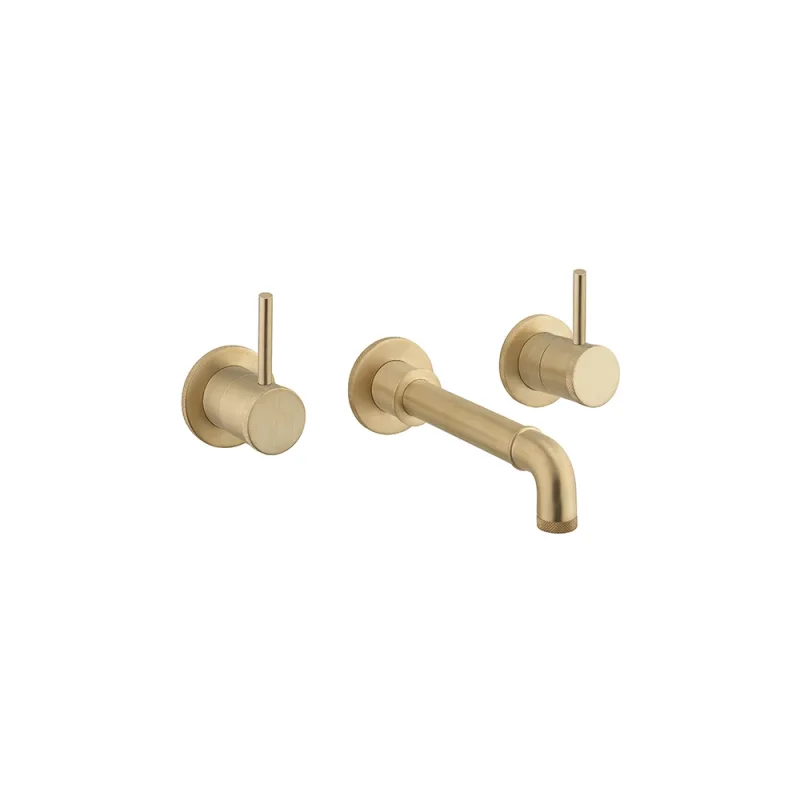 Crosswater MPRO Industrial 3 Hole Basin Set Brushed Brass Unlaqered product image - Image 1