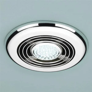 Hib Cyclone Wet Room Inline Fan, Chrome - Cool White Led 14.5 X D1.5cm