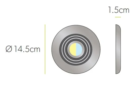 Hib Cyclone Wet Room Inline Fan, Chrome - Cool White Led 14.5 X D1.5cm technical drawing - Image 2