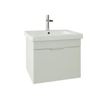Saneux Indigo 50cm 1 Drawer Wall Mounted Unit - Gloss White detail view - Image 2