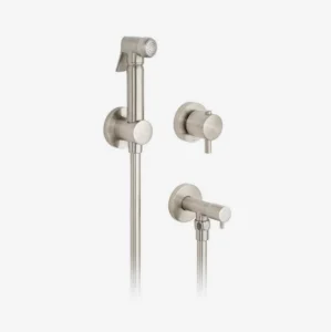 Vado Individual Shattaf Kit With Concealed Thermostatic Mixing Valve And Angle Valve Brushed Nickel