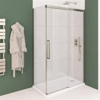 Eastbrook Corniche 2000x1000 8mm Semi-frameless Sliding Door Brushed Brass product image - Image 1